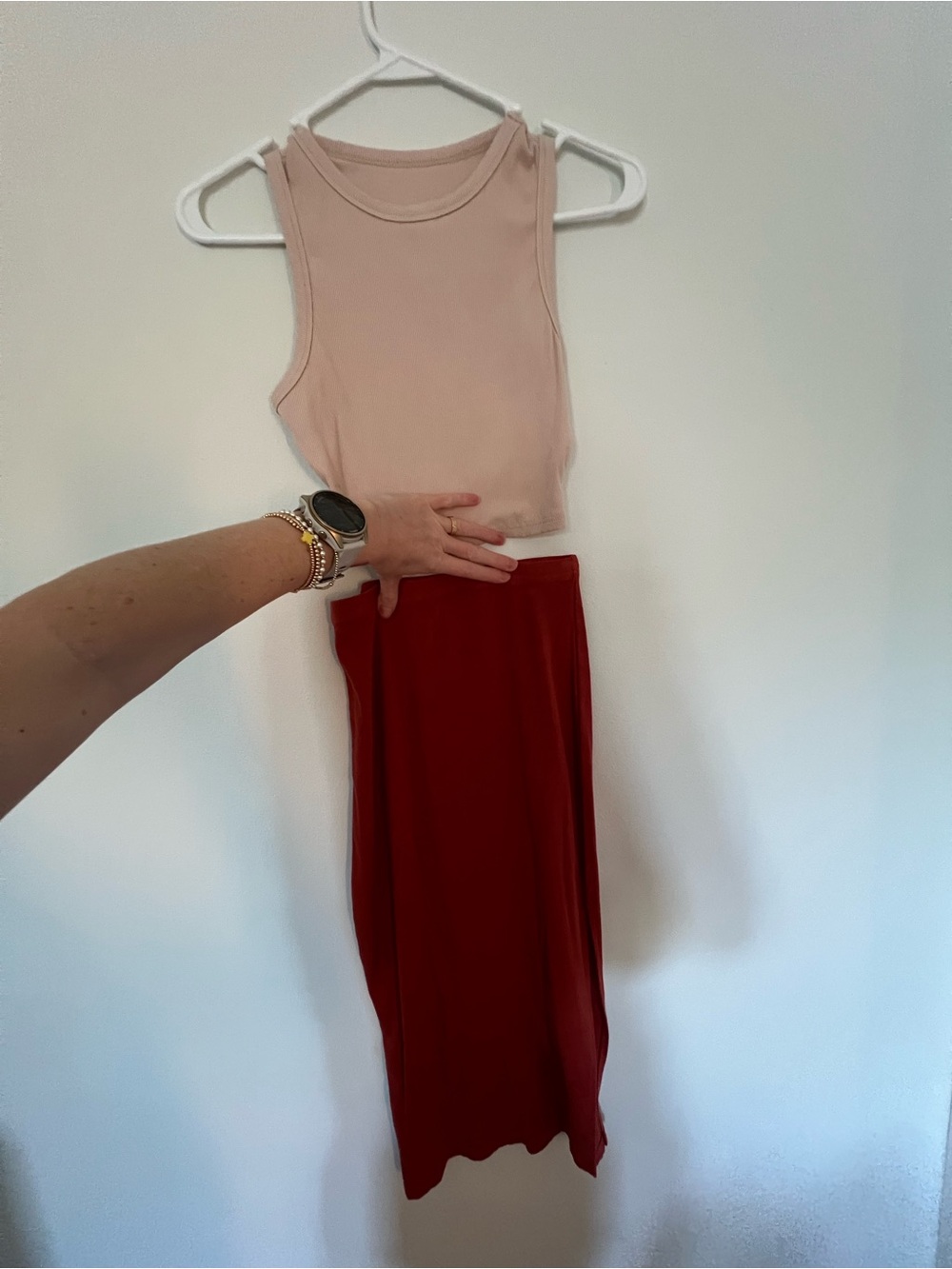 Pink Set - Crop tank and midi tight skirt